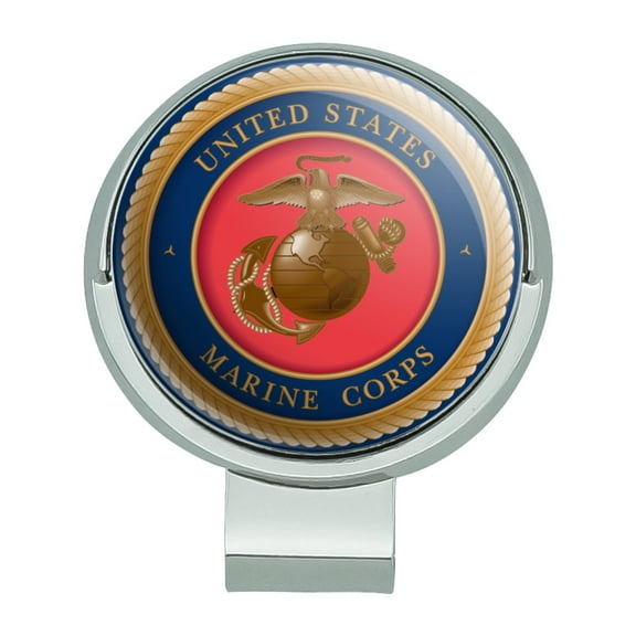 Marine Corps USMC Emblem Officially Licensed Golf Hat Clip With Magnetic Ball Marker
