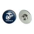 thumbnail image 1 of Marine Corps USMC Semper Fi Blue White Logo Officially Licensed Metal 1.1" Tie Tack Hat Lapel Pin Pinback, 1 of 8