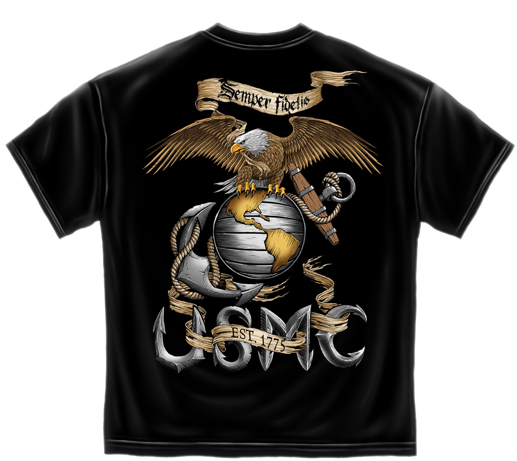 Marine Corps, USMC T-Shirt Eagle Usmc Small Black - Walmart.com