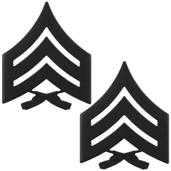 Marine Corps USMC chevron black Scratch Resistant SGT Sergeant E-5 Pair