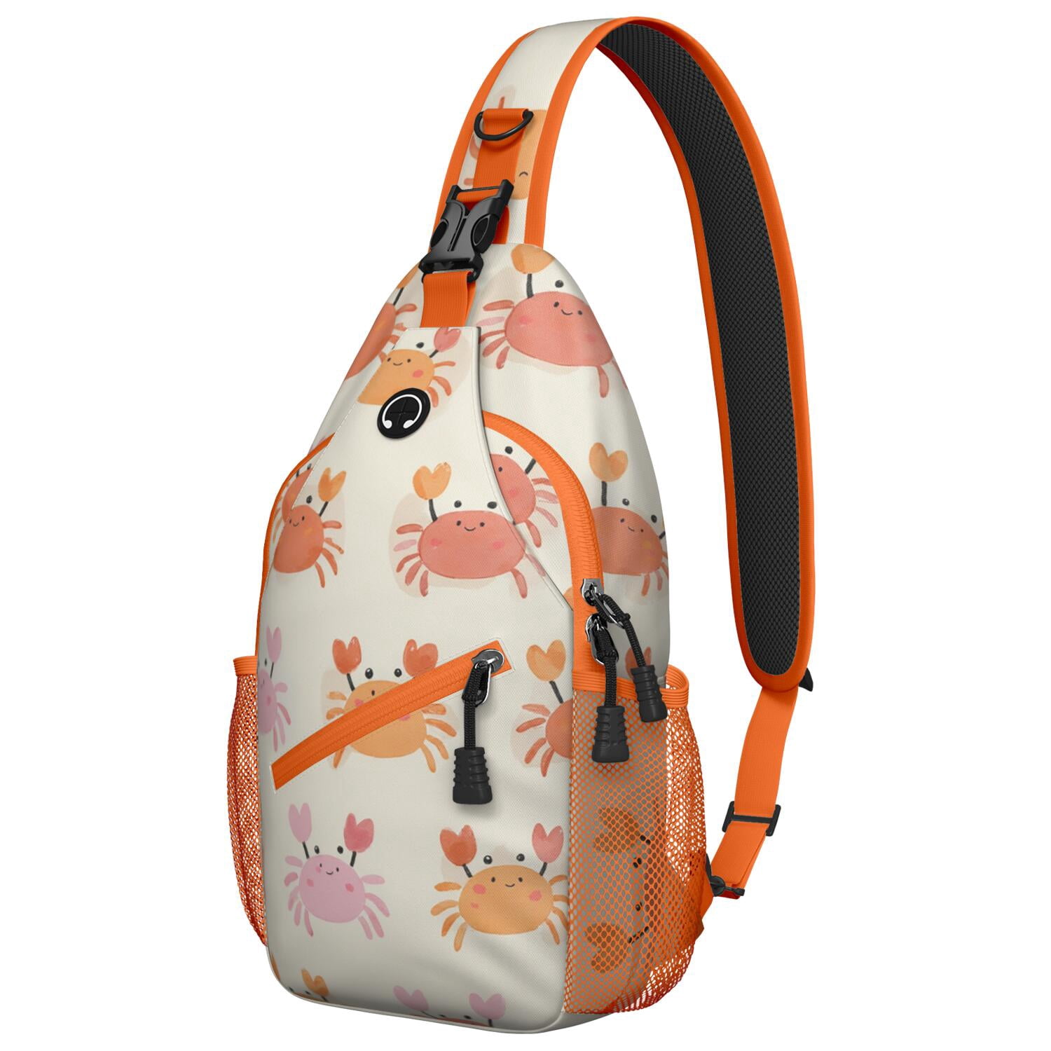 Marine Crab Sling Bag for Women Men Hiking Sling Backpack Sling Backpack for Outdoor Activities Gym Hiking Sling Pack Gym Sports Travel Hiking Daypack