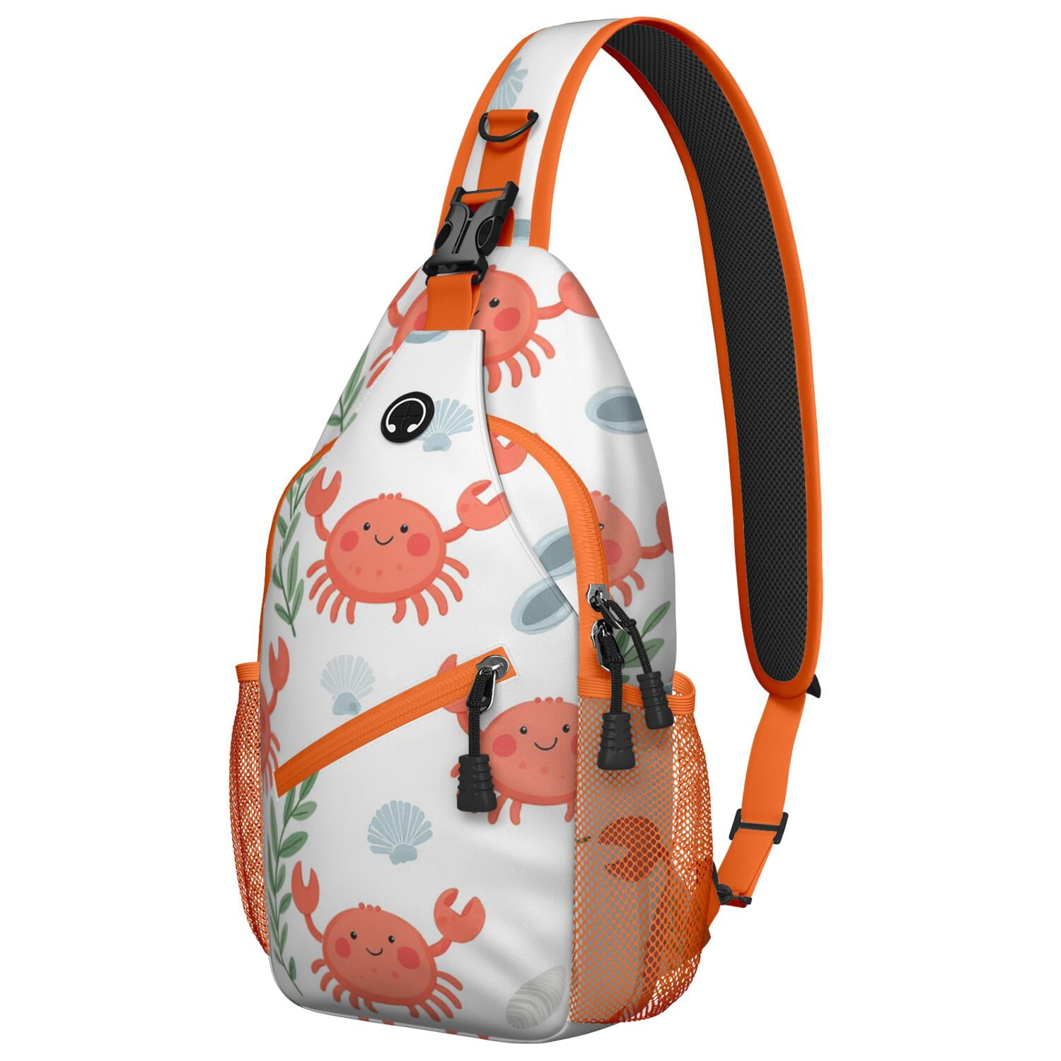Marine Crab Sling Bag for Women Men Hiking Sling Backpack Chest Bag for Outdoor Activities Gym Small Travel Backpack Gym Sports Travel Hiking Daypack