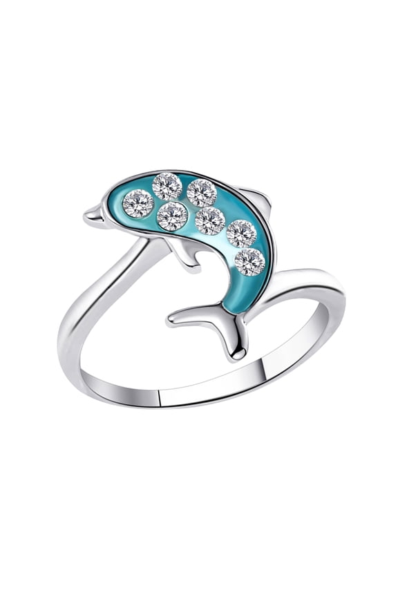 Marine Creature Themed Dolphin Rings CFade Proof Finish Sustainable Styles Accessory