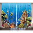 thumbnail image 1 of Ambesonne Marine Curtains 2 Panel Set, Underwater World Exotic, 108" x 96", Multicolor, 1 of 3