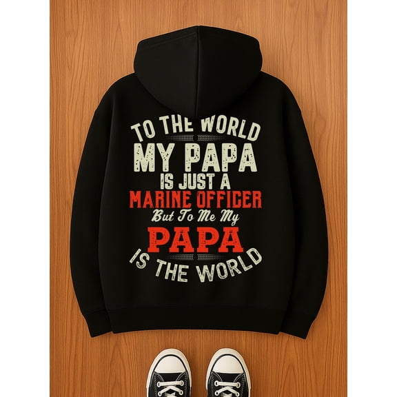 Marine Dad Hoodie sweatshirt Veteran men hooded sweatshirt black Perfect for Fall & Winter vintage casual elegant gift funny aesthetic graphic gift graphic army Retro Unisex hoodie