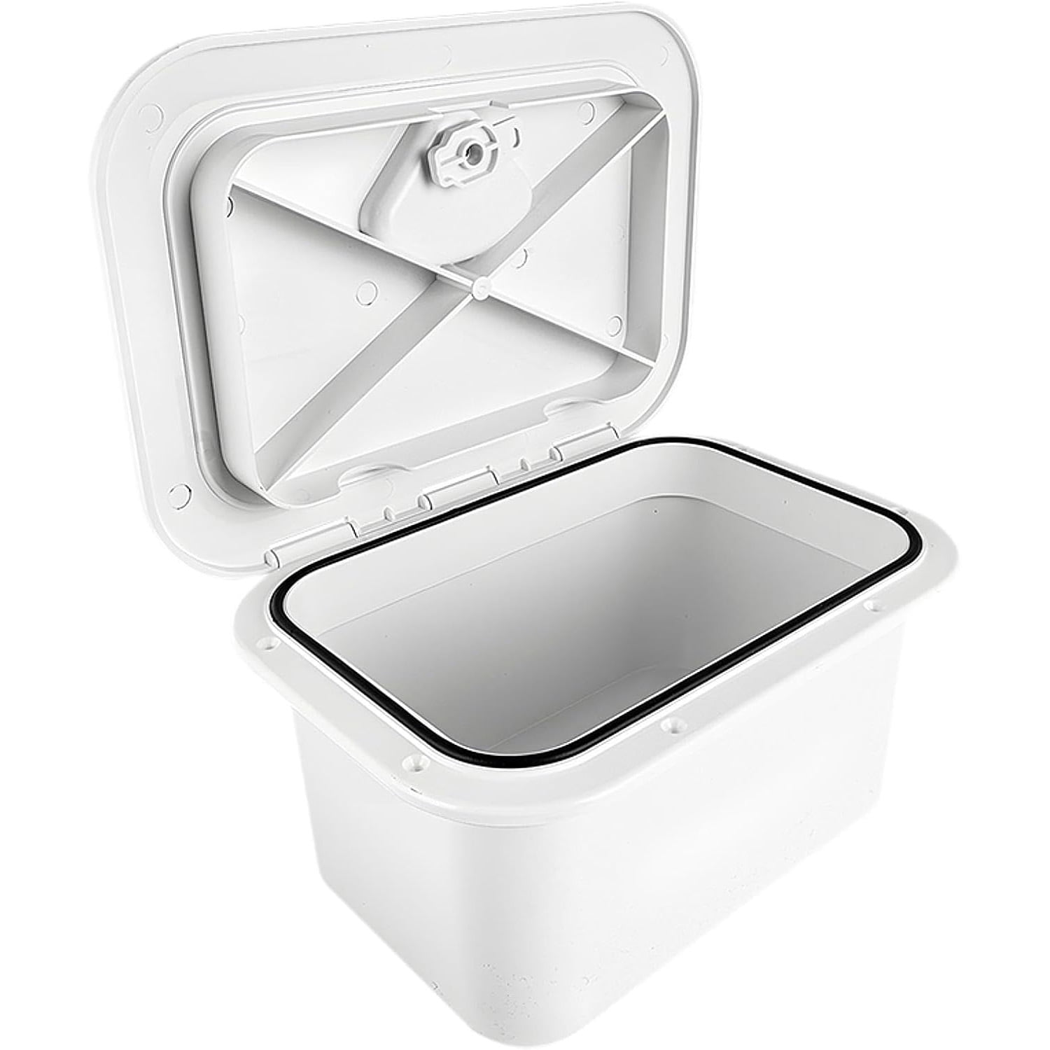 Marine Deck Storage Box with Lock, Waterproof Fishing Tackle Box for Boat, Yacht, Kayak, 270° Rotating Lid, Impact-Resistant ABS, Flush Mount for Tools, Gear, Accessories