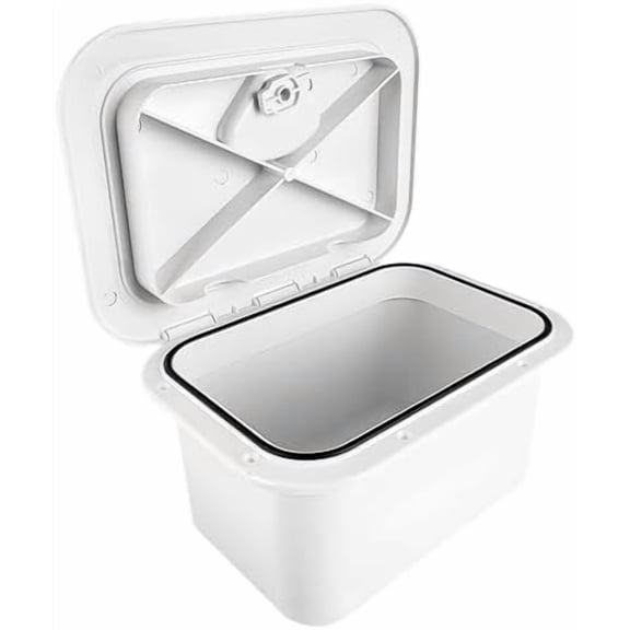 Marine Deck Storage Box Organizer Lockable Boat Accessory for Yacht White Embedded Boat Hatch Cover Fishing Tackle Box$$Garden &