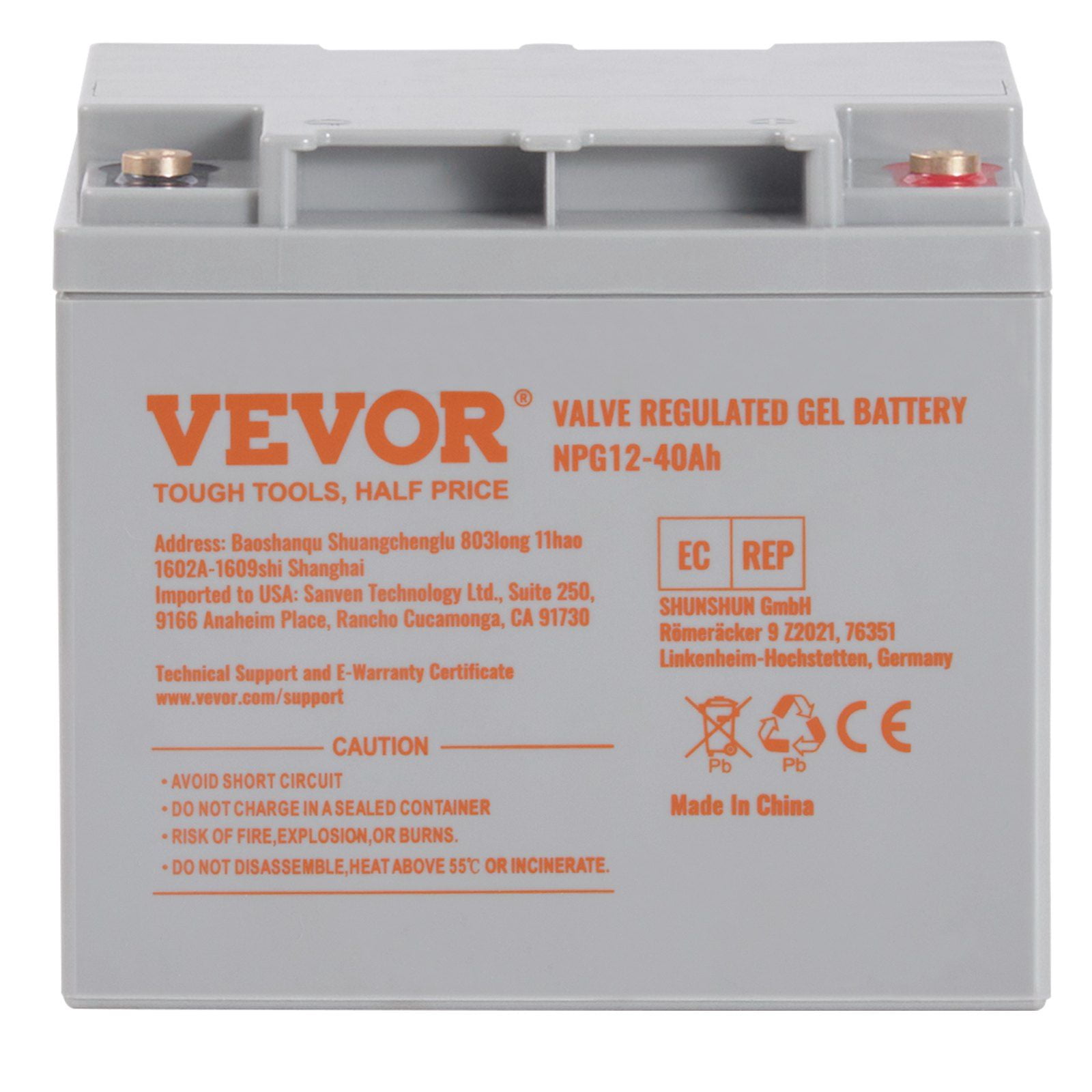 Marine Deep Cycle Battery 12V 40AH, AGM Rechargeable for Mobility Scooters, Go-Karts, UL Certified