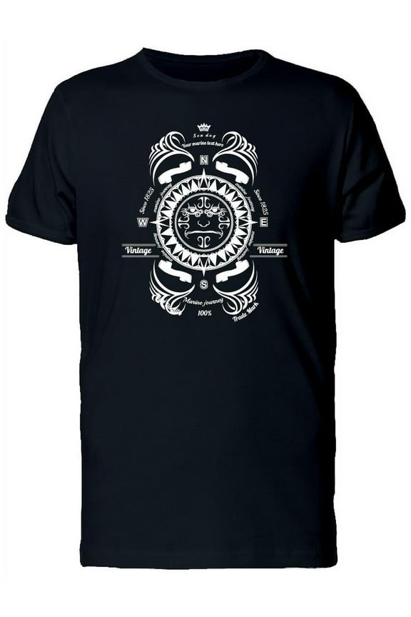 Marine Design With Compass T-Shirt Men -Image by Shutterstock, Male 3X-Large