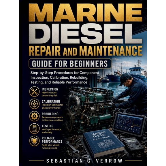 Marine Diesel Repair and Maintenance Guide for Beginners: Step-by-Step Procedures for Component Inspection, Calibration,, (Paperback)
