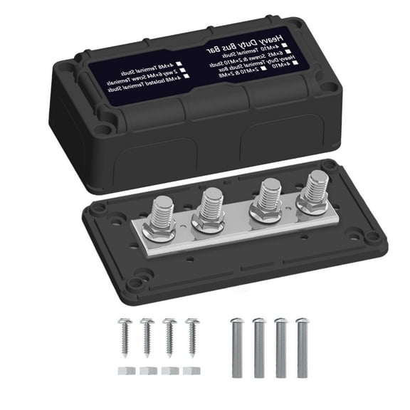 Marine Direct Current Junction Box 100A 48V with Reinforced Base for Motorhome Power Connection Layouts Use
