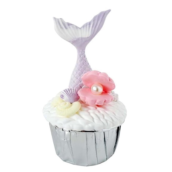 Marine Element Fake Cupcake Inedible Artificial Display Props Cake Model, Purple