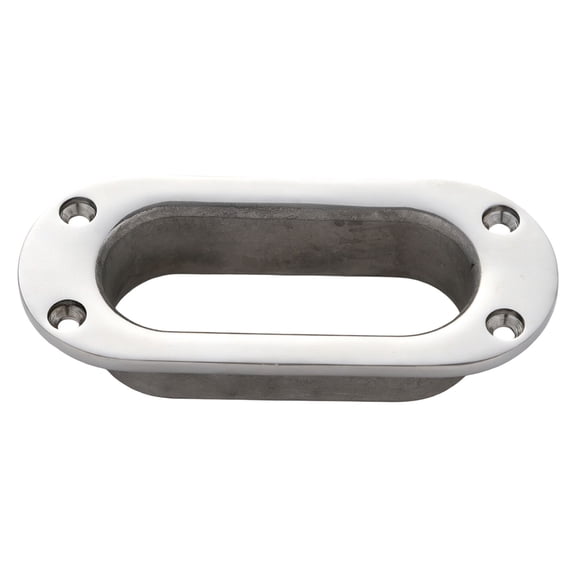 Marine Fairlead 316 Stainless Steel Flush Mount Rope Guide Fitting, Polished Oval Pass Through with Four Countersunk Holes for Boat Deck Gunwale