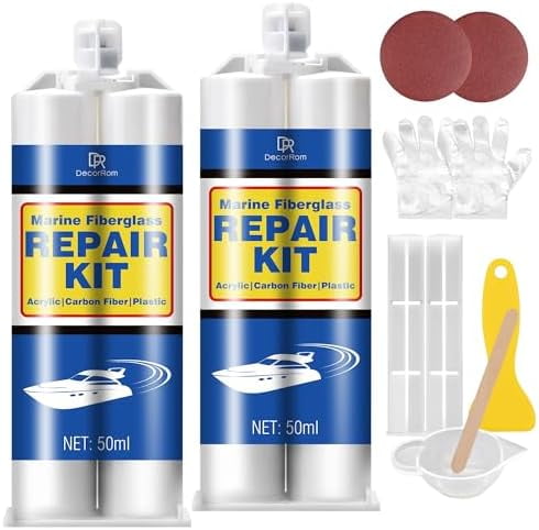 Marine Fiberglass Repair Kit - 100ml Clear Gel Coat & Gelcoat Kit