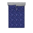 thumbnail image 1 of Marine Fitted Sheet & Pillow Sham Set, Nautical Themed Print with Jellyfish Seahorse Squid Corals Deep Sea Life, Decorative Printed 3 Piece Bedding Decor, Calking, Indigo Lilac and Pink, by Ambesonne, 1 of 2