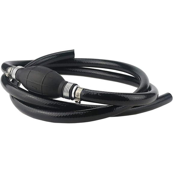 Marine Fuel Line 3/8 Inch 6FT with Primer Bulb Steel Hose Clamps, Universal 3/8" Boat Fuel Line Assembly Kit Compatible with Yamaha Outboard RVs Tractors Caravans Boats Fuel Line