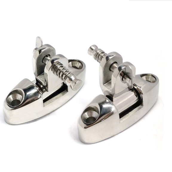 Marine Grade 316 Stainless Steel Boat Bimini Top Swivel Hinge with Removable Pin 2 Pack
