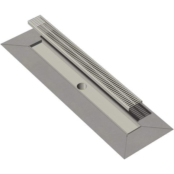 Marine Grade 316 Stainless Steel Linear Thin Membrane Drain Grate Length: 24"