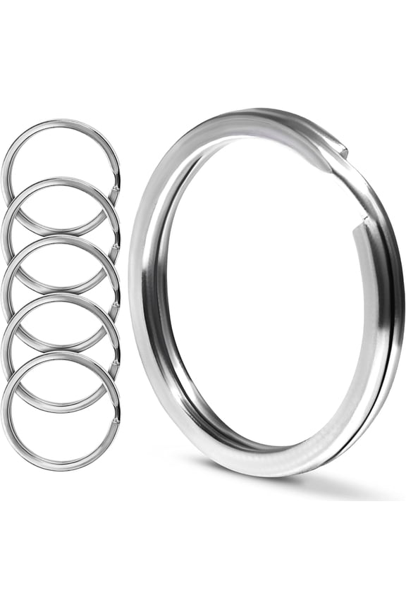 Marine Grade 316L Stainless Steel Keyrings, 5 Pack 25mm (1 Inch) Split Key Rings for Keychains, Car Keys, Diving & DIY Crafts, Corrosion Resistant Metal Key Rings