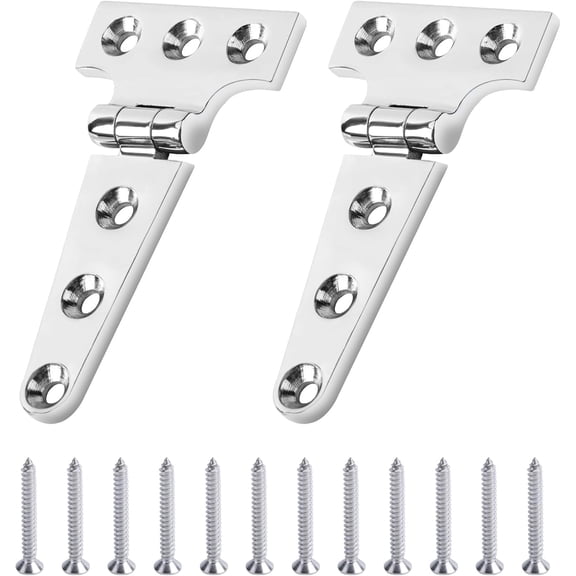 Marine Grade Boat Hatch Hinge, 316 Stainless Steel T Hinges Heavy Duty Casting Cabinet Hardware Door Hinge with Screws