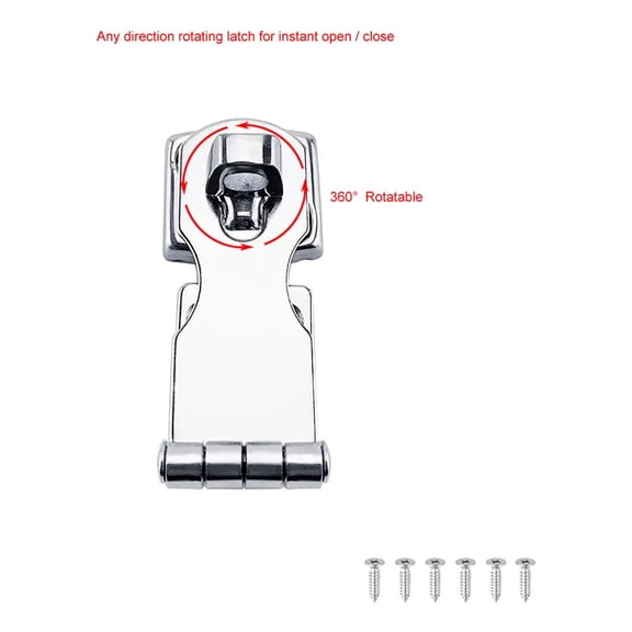 Marine Grade Stainless Steel Padlock Latch Door Lock - Durable & Corrosion Resistant Security Solution for Doors, Cupboards, Boxes, and Luggage
