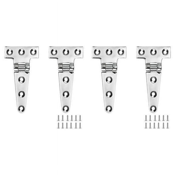 Marine Grade T Hinges, Boat Hinges, 4 Inch X 2 Inches, No Noise, Heavy Duty 316 Stainless Steel with Screws (4 PCS)