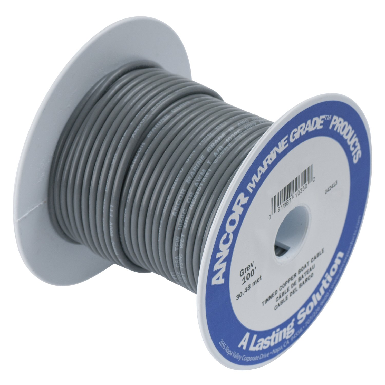 Marine Grade Tinned Primary Copper Wiring, 14Gauge (Grey, 18 Feet