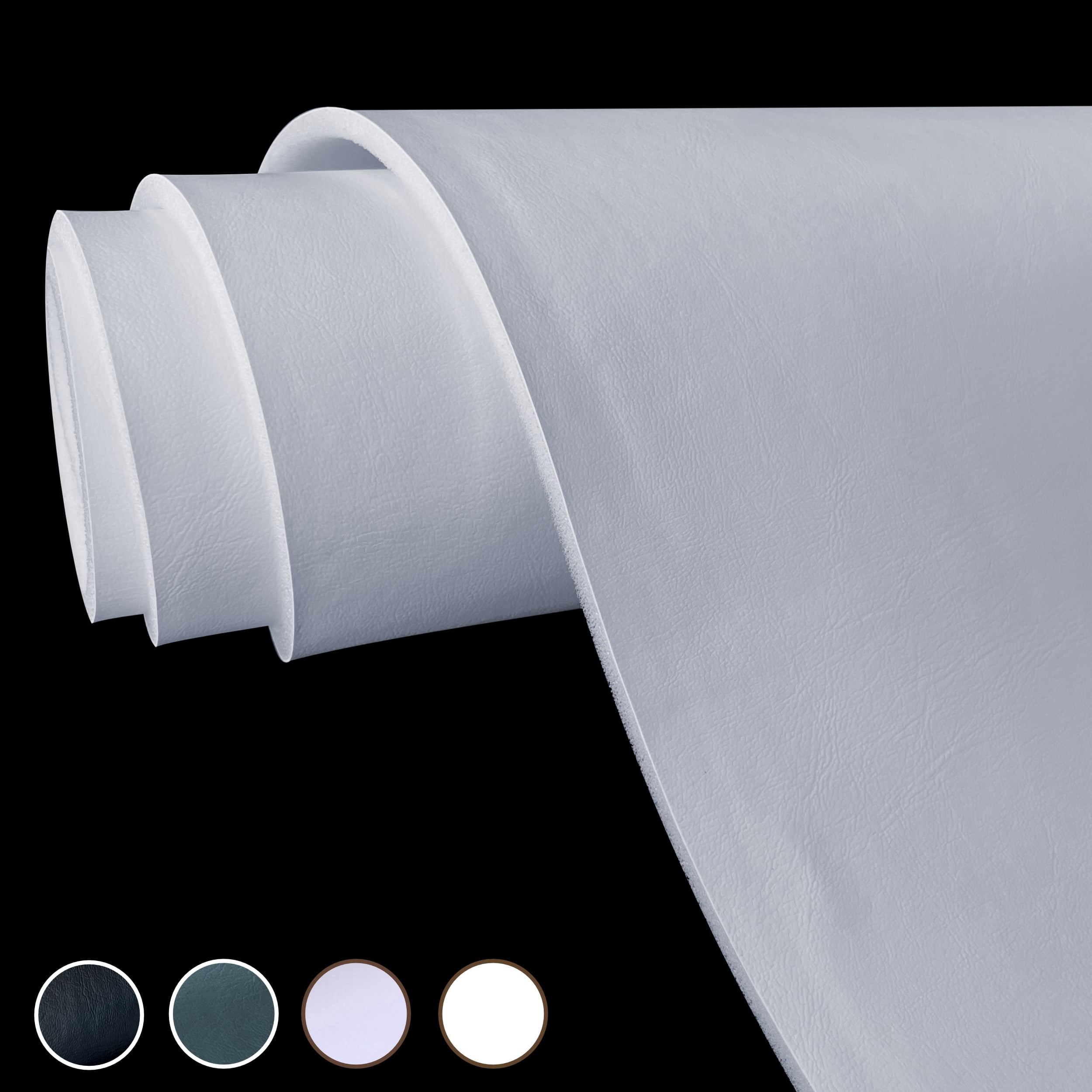 Marine Grade Vinyl Upholstery Bonded Fabric w 1/4” Foam Backing-54”W Heavy Duty UV Resistant Waterproof Faux Leather for Boat Seats, Auto Interiors, & Outdoor Furniture by the Yard (Dolphin Gray)