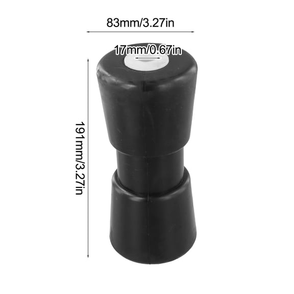 Marine Heavy-Duty Rubber Trailer Bow Roller with 17mm Center Opening for Yacht and Boat Hull Protection, Scratch-Resistant Black 7.5 x 3.31 Inch for Standard 8-Inch Marine