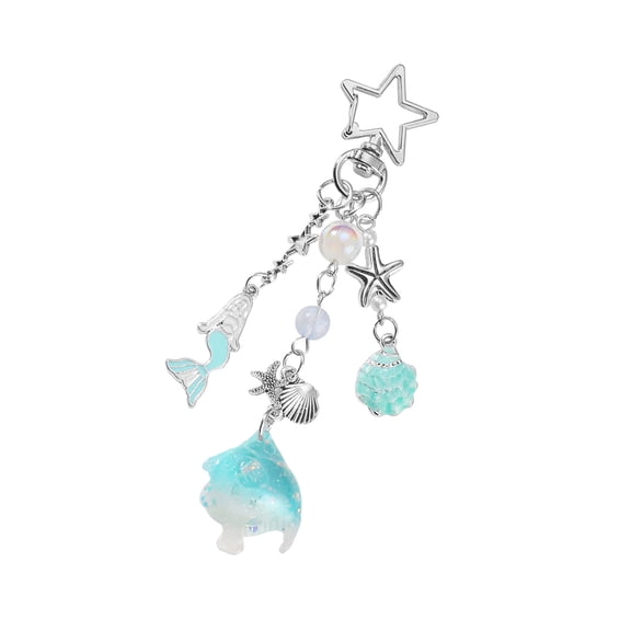 Marine-Inspired Natural Stone Keychain | Handmade Jewelry Accessory For Travelers & Nature Enthusiasts