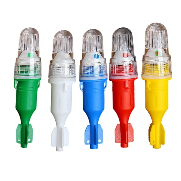 Marine LED Fish Light 8.27in IP68 Waterproof 5-Color Signal Warning Navigation Buoy Flashing Light C 1pc