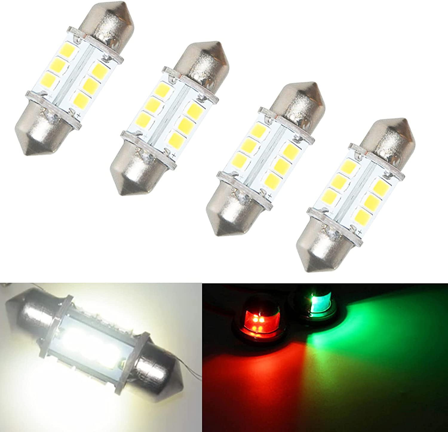 TuseyRxln Marine LED Navigation Lights Boat Anchor Bulb (4 Pieces)