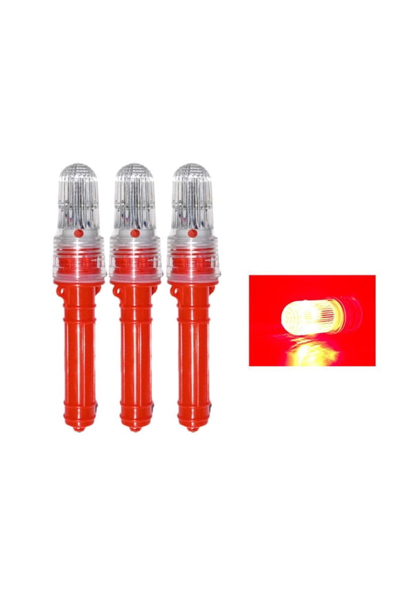Marine LED Signal Lights for Boats, Waterproof Emergency Safety Kit, 7.4 Inch, 3 Count