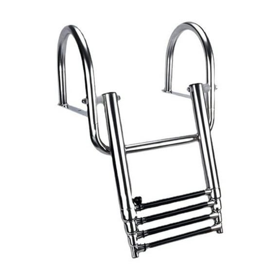 Marine Ladder, Yacht Speedboat Hidden Folding Ladder Arched Handrail Telescopic Ladder 316 Stainless Steel, Marine Hardware ,Universal Compatibility