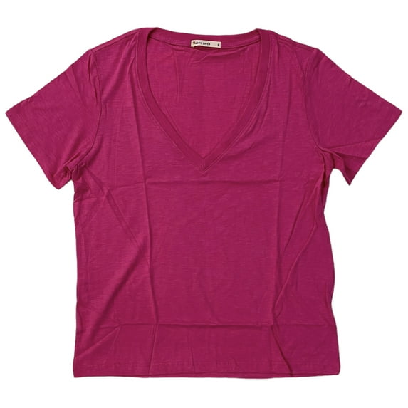 Marine Layer Women's Boyfriend High Softness Fabric V-Neck Tee T-Shirt (Medium, Lilac Rose)