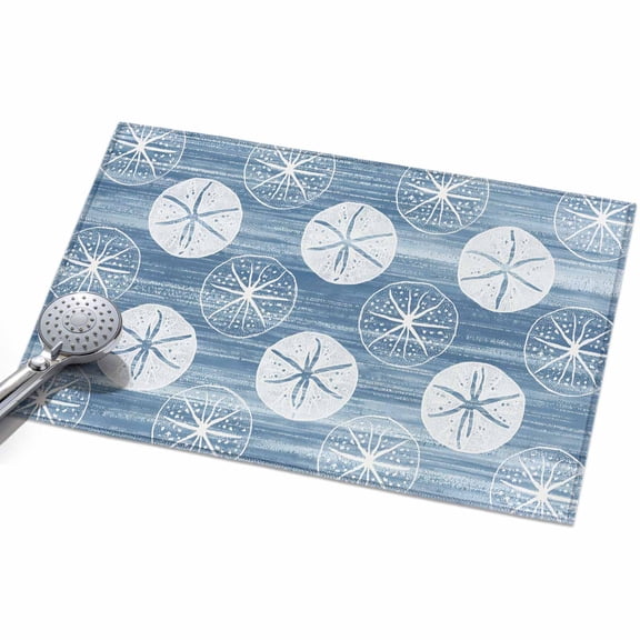 Marine Life 2x3ft Non Slip Area Rug Summer Beach Sea Biscuit Light Blue Sand Dollar Washable Soft Area Rugs for Living Room, Indoor Circle Carpet for Bedroom Dining Room Kitchen