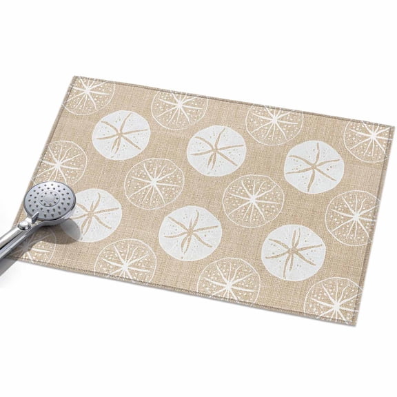 Marine Life 2x3ft Non Slip Area Rug Summer Beach Sea Biscuit Sand Dollar Linen Texture Washable Soft Area Rugs for Living Room, Indoor Circle Carpet for Bedroom Dining Room Kitchen