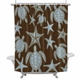 thumbnail image 1 of Marine Life Bathroom Shower Curtain, Vintage Blue Sea Turtles Starfish Black Background Waterproof Washable Soft Bath Curtain for Bathtub Decor with 12 Hooks&Grommet, 48x72 Inch, 1 of 9