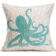 thumbnail image 1 of Marine Life Cotton Linen Throw Pillow Case Cushion Cover Home Sofa Decorative 18 X 18 Inch (Octopus 2), 1 of 2