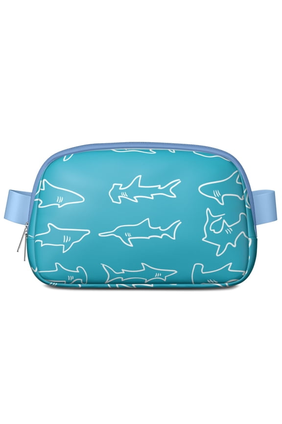 Marine Life Explorer Waist Pack - Waterproof Fanny Pack with Dolphin & Whale Pattern, Adjustable Belt Bag for Boat Trips & Coastal Travel