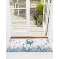 thumbnail image 1 of Marine Life Front Door Mat Ocean Crab Coral Sea Star Seashell Jellyfish Coastal Welcome Doormat Indoor Outdoor Entrance Floor Mat Non-Slip Washable Runner Rug for Front Porch Decor 18x47 Inch, 1 of 6