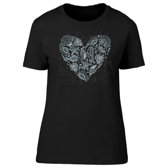 Marine Life Heart Collage T-Shirt Women -Image by Shutterstock, Female Medium