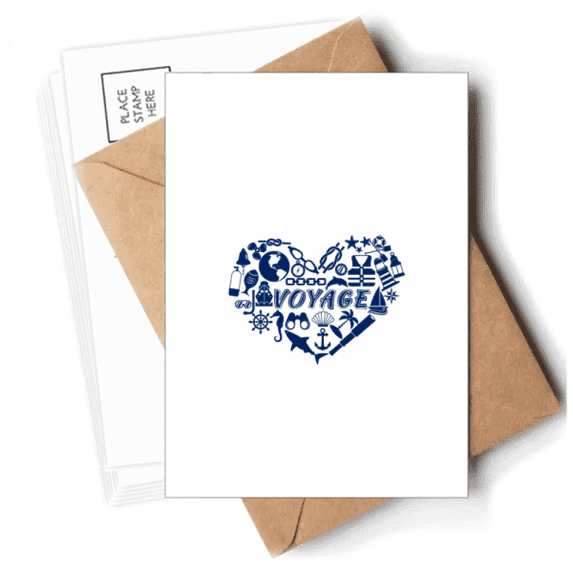 Marine Life Heart Navigation Equipment Postcards Envelopes Blank Note Cards Mailing