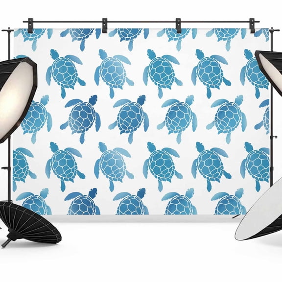 Marine Life Photography Backdrop 7x5FT, Blue Navy Sea Turtle Gradient Ocean Animal Photo Backdrops, Background for Photography Studio Photo Studio Background, Back Drop for Photoshoot