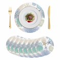 thumbnail image 1 of Marine Life Round 15 Inch Placemats Set of 8, Summer Coastal Nautical Coral Conch Seashells HeatResistant Non Slip Place Mats for Dining Table, Wipeable Braided Kitchen Table Mats for Housewarming, 1 of 9