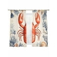 thumbnail image 1 of Marine Life Sheer Curtains 63 Inch Long 2 Panels, Red Lobster Shell Seaweed Light Filtering Rod Pocket Semi Sheer Curtains, Sheer Voile Drapes for Living Room Bedroom, 52"x63", 1 of 5