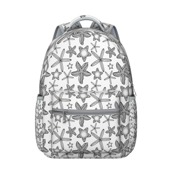 Marine Life Student Backpack with Fish and Sea Creatures Print Durable Waterproof School Bag, Breathable Foam Padding, Adjustable Shoulder Straps for Beach, School, and Travel