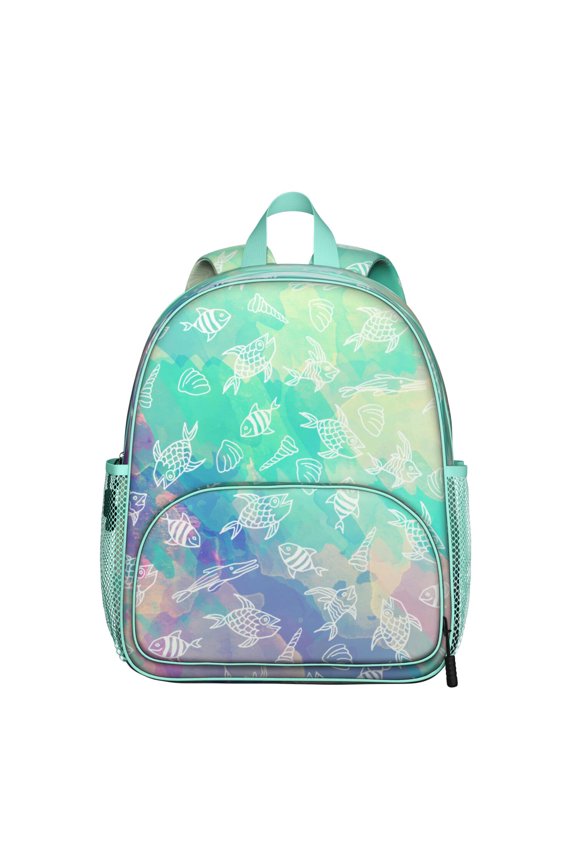 Marine Life Themed Ergonomic Backpack - Waterproof, Breathable & Adjustable School Bag with Side Pockets