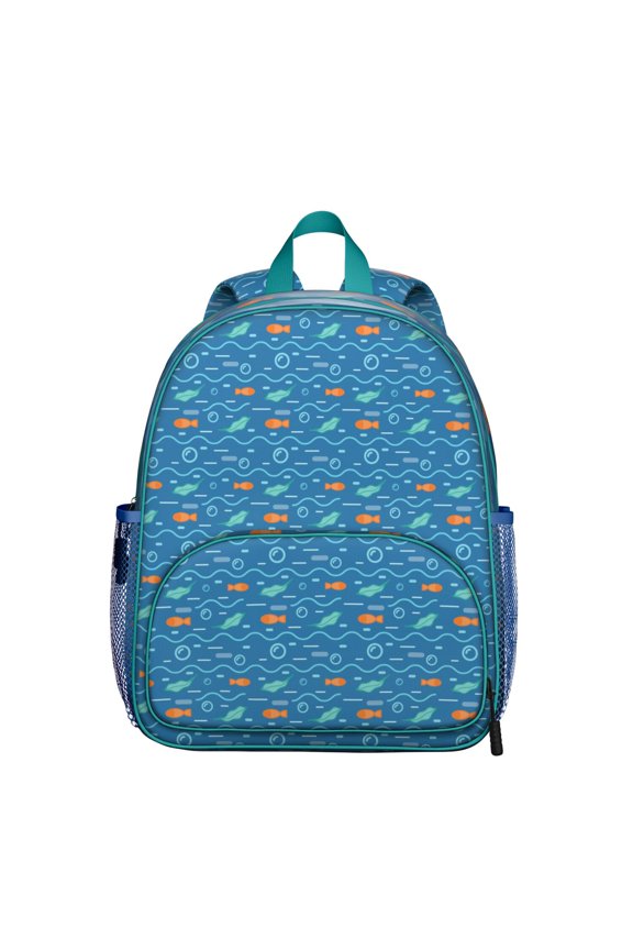 Marine Life Themed Ergonomic Backpack - Waterproof, Breathable & Adjustable School Bag with Side Pockets