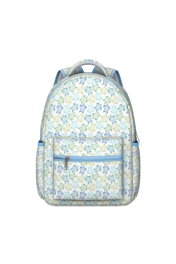 Marine Life Turtle Backpack for Student Waterproof Scratch-Resistant Composite Oxford Cloth with Tropical Ocean Print, Adjustable Straps, Breathable Padding for School and Travel